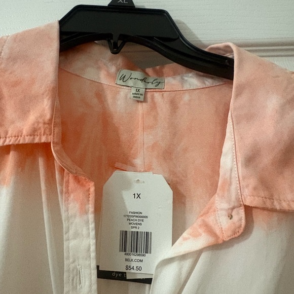 Size 1X Women's Tie-Dye Button-Up Shirt - Picture 2 of 2